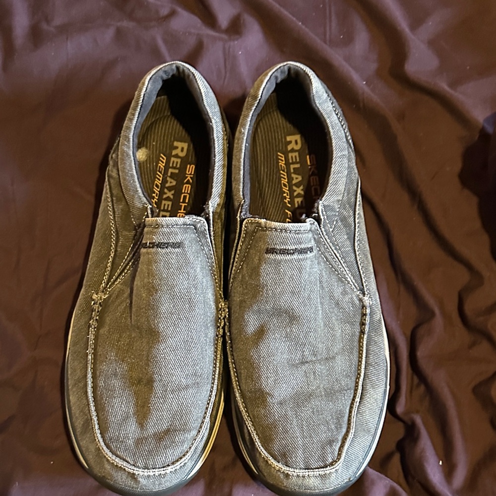 Skechers Relaxed-Fit Slip-On Loafers in Charcoal Gray